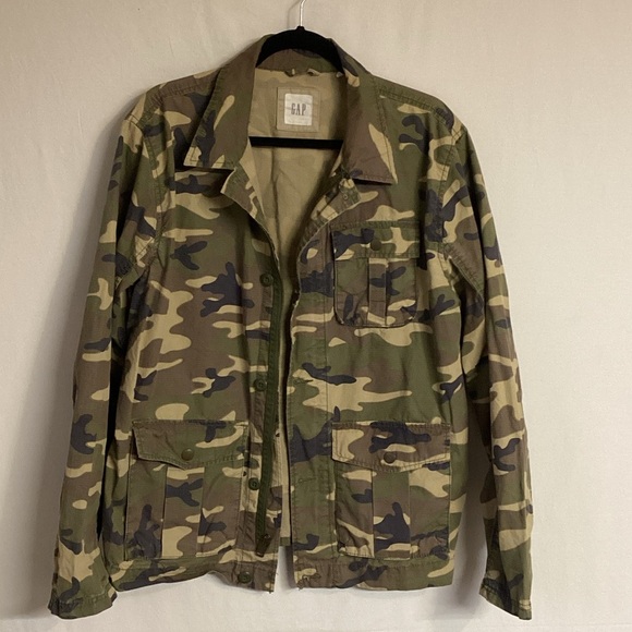 GAP Men's Green Camouflage Field Shirt Jacket Size Large - Picture 1 of 10